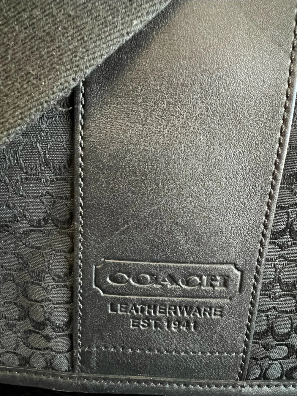 Coach Black Signature Hudson Messenger with Adjustable Strap